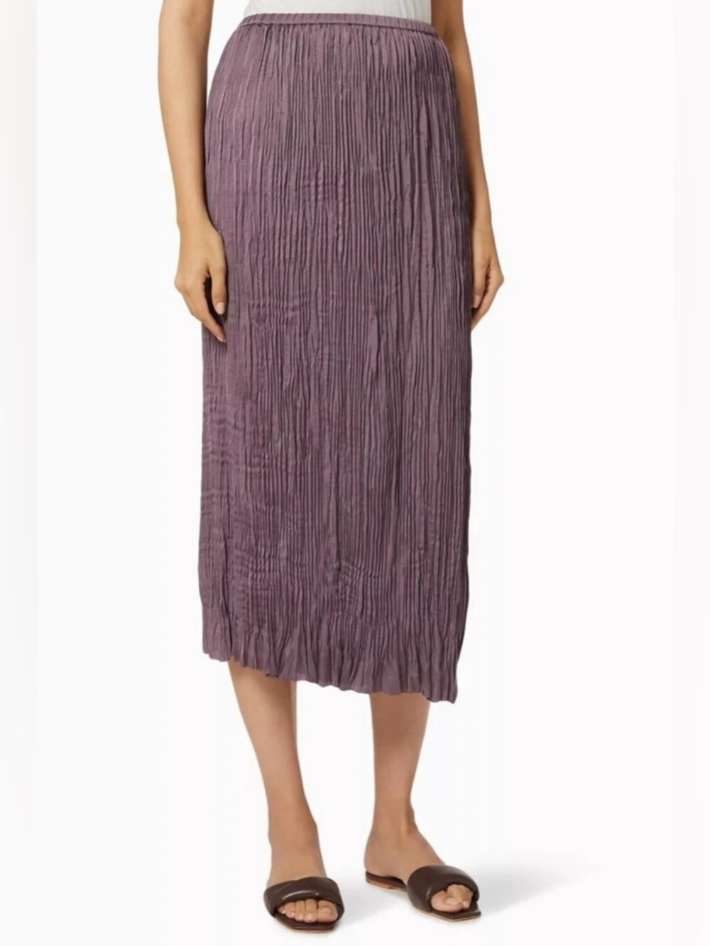 LIKE NEW Vince Pleated Paneled Side Slit Midi Skirt